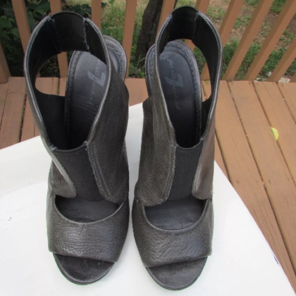 7 For All Mankind Mariah Green Open Toe Booties